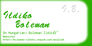 ildiko boleman business card